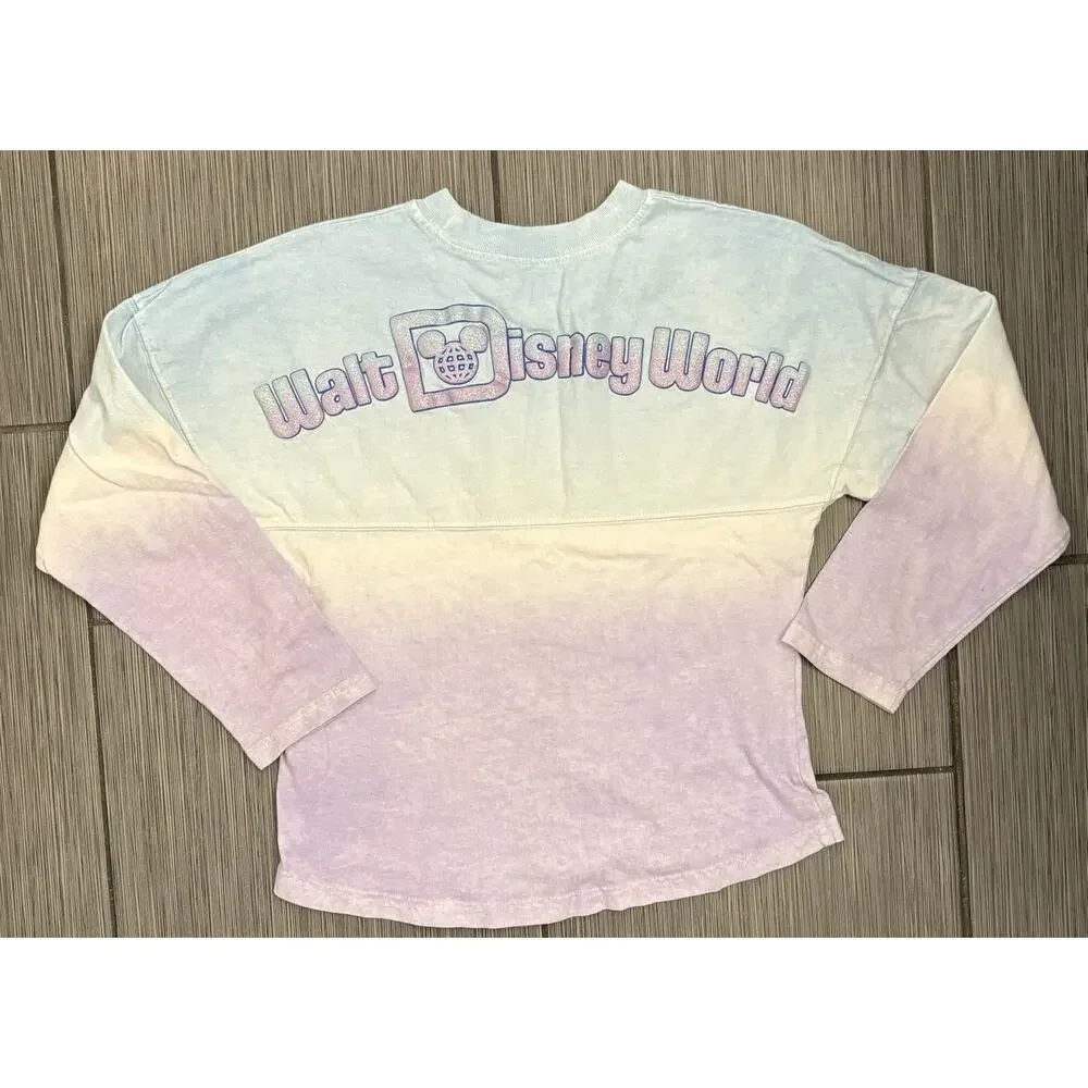 Disney Parks Spirit Jersey Kids Size Medium (7/8) Pastel Gradient Long Sleeve